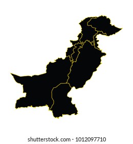 Pakistan map on white background vector, High detailed vector map with counties/regions/states - Pakistan.