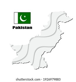 Mapa de Pakistán sobre fondo blanco. ilustración vectorial.