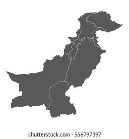 Pakistan map on white background vector