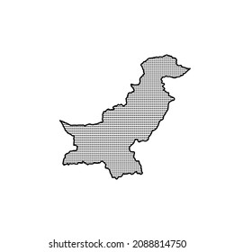 Pakistan Map on white background-vector thin line icon. Free Vector