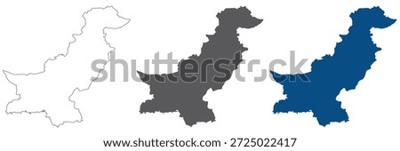 Pakistan map plain set. Map of Pakistan in blank set.