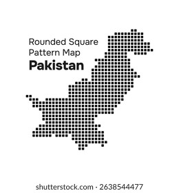 Pakistan Map with Rounded Square Pattern