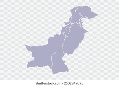 Pakistan Map silver Color on White Background quality files Png