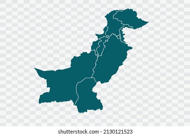 Pakistan Map Teal Green Color On Backgound Png