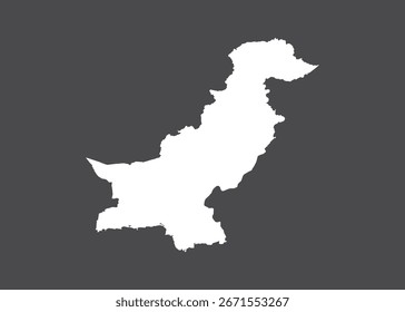 Pakistan, Kartenvektor, weiße Farbe, kein Einzel auf dunklem Hintergrund
