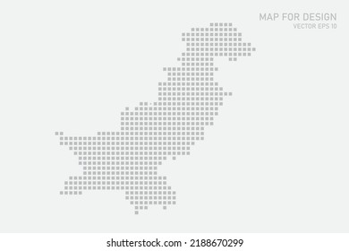 Pakistan Map - World map International vector template with grey pixel, grid, grunge, halftone style isolated on white background for education, infographic, design - Vector illustration eps 10