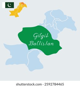 Pakistan. Map.GilgitBalistan Province.vector design .