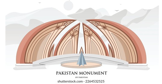 Pakistan Monument islamabad , ,Pakistan in white background.