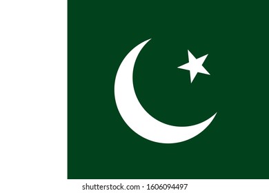 Pakistan. National flag. Icon. Symbol. Vector illustration on white background.