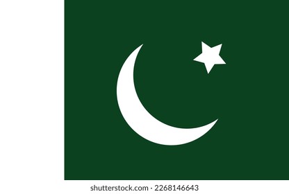 Diseño de vectores de bandera nacional de Pakistán. Arte vectorial del Día de la Independencia de Pakistán.