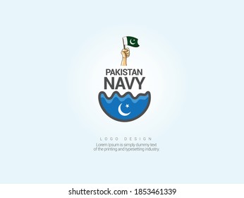 Pakistan Navy Logo Template On White Isolated Background.