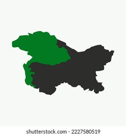 Pakistan besetzte Kaschmir, auch bekannt als POK-Karte. Ein umstrittenes Gebiet zwischen Indien und Pakistan.