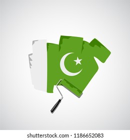 Pakistan Paint Flag Color Vector Creative Logo