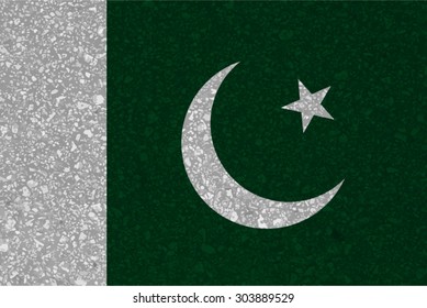 Pakistan, Pakistani flag with grunge texture.Vector template