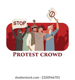 Pakistan People protesting vector illustration