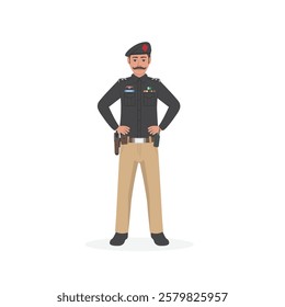 Pakistan Police officer vector illustration