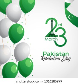Pakistan Resolution Day, 23rd of March, with creative design vector illustration