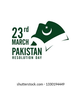 Pakistan Resolution Day. 23rd March.  Logo. Flag of Pakistan. Vector illustration