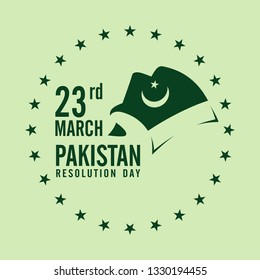 Pakistan Resolution Day. 23rd March.  Logo. Flag of Pakistan. Vector illustration