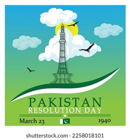 Pakistan Resolution Day Design Illustration