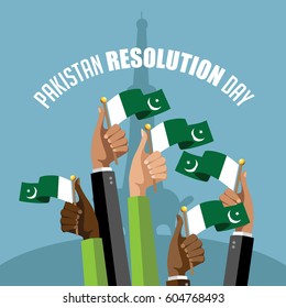 Pakistan Resolution Day flat design. EPS 10 vector.
