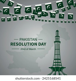 Pakistán Resolución Día Fondo Verde Minar e Pakistan	
