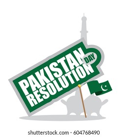 Pakistan Resolution Day icon flat design. EPS 10 vector.
