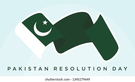 Pakistan Resolution Day Logo. Image Symbol. Web Banner. Flag. Vector illustration.