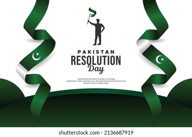 Diseño de pancarta para vectores en el Día de la Resolución de Pakistán