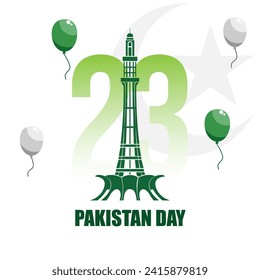 Pakistan Resolution Day Vektorgrafik. 23 Marsch fröhlich pakistan Tag. Pakistan Day Vektor.