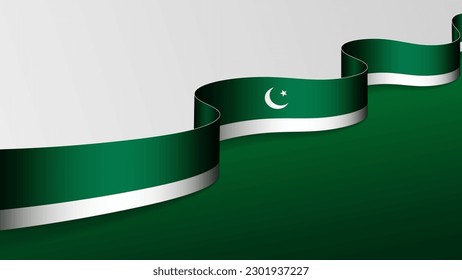 Pakistan ribbon flag background. Element of impact for the use you want to make of it.
