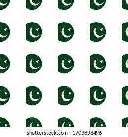 Bandera redonda paquistaní sin fisuras. iconos de círculo. Símbolos geométricos. Textura para viajes, páginas deportivas, competición, diseños de juegos. fondo de pantalla patriótico.