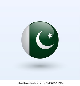 Pakistan round flag. Vector illustration.
