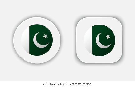 Pakistan Rounded National Flag Button Icon