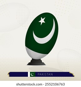 Pakistan Rugby Ball on Rugby Kicking Tees with Modern Design. Illustration perfect for sports, national pride, and rugby-related projects.