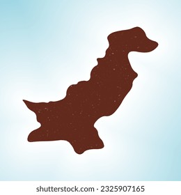 Pakistan shape on gradient background. Country map with scratch texture. Pakistan vibrant poster. Authentic vector illustration.