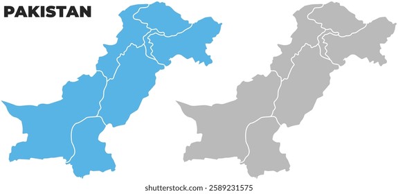 Pakistan simple maps flat illustration