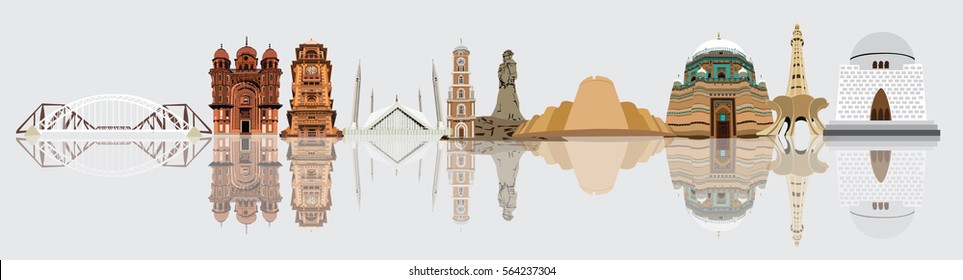 Pakistan Skyline With Reflection