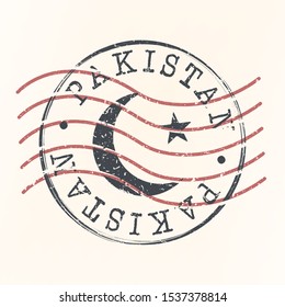 Pakistan Stamp Postal. Silhouette Seal. Passport Round Design. Vector Icon. Design Retro Travel. National Symbol.