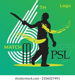 Pakistan super league 7, 6th match.
vector illustration.