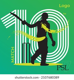 Pakistan super league saven, 10th match.
vector illustration.