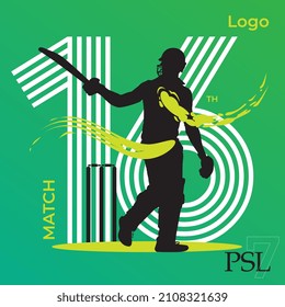 Pakistan super league saven, 16th match.
vector illustration.