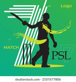 Pakistan super league saven, 7th match.
vector illustration.