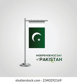 Papel de escritorio de la ilustración de la bandera de la mesa de Pakistán - 14 de agosto - Día de la Independencia de Pakistán 