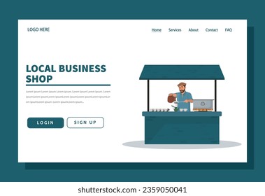 pakistan Tea stall small business concept vector illustration