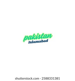 Pakistan text vector design isolated in white area