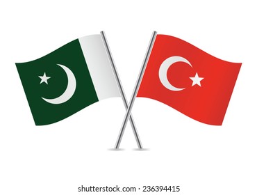 Pakistan Turkey Crossed Flags Pakistani Turkish Stock Vector (Royalty ...