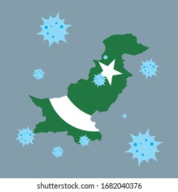 Grafikkarte der pakistan-Vektorillustration und Korona-Virus