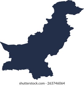 Mapa del vector de Pakistán. Alto detalle. 