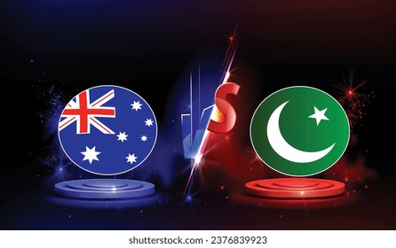 Pakistan VS Australia ICC Cricket World Cup Banner Design aus Indien im Jahr 2023 Vektorgrafik